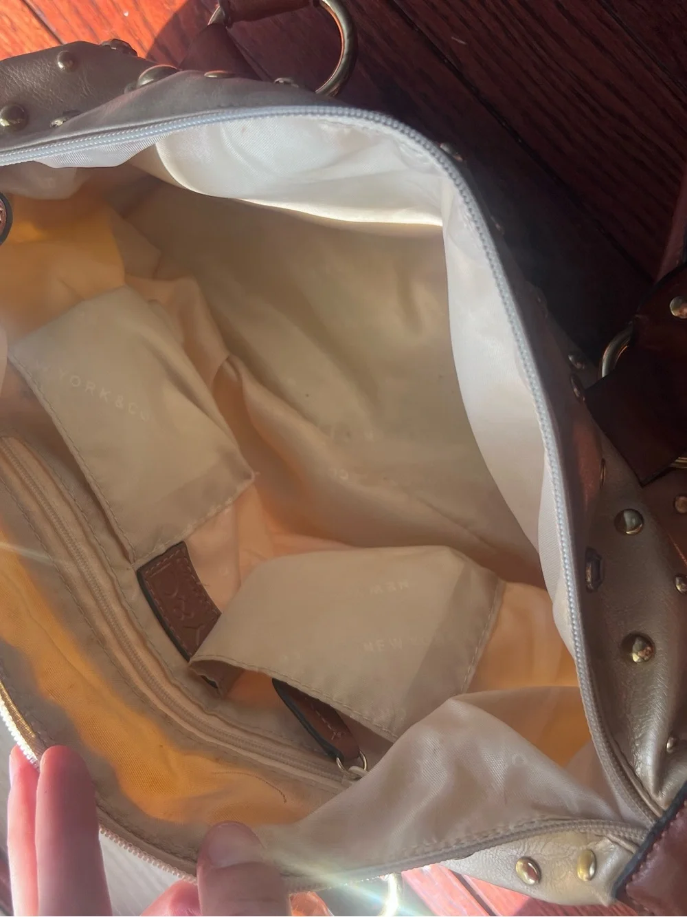 VTG Y2K New York & Company Gold Studded Rhinestone Satchel Bag